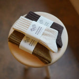 Wool Cotton Boots Socks - Mustard