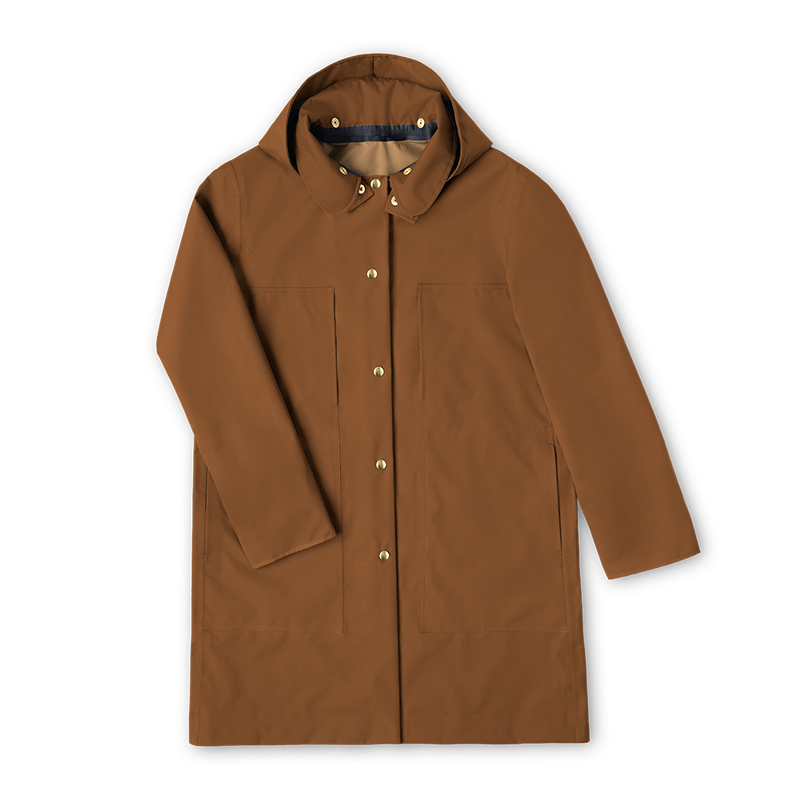 Women's Daily Rain Coat - Rust