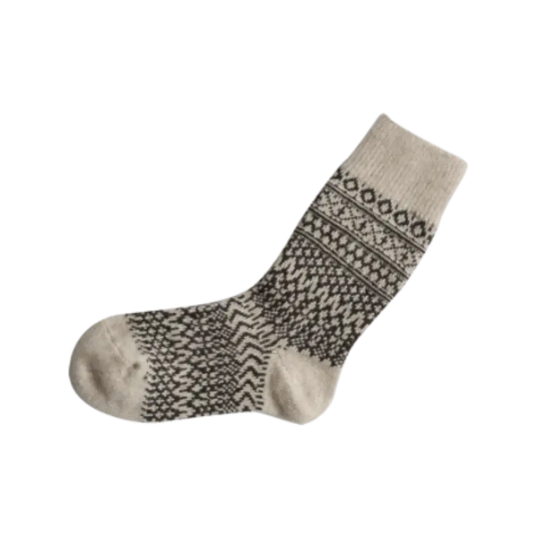 Wool Jacquard Socks - Oatmeal