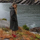 Women's Waterproof Poncho - Obsidian - Sample