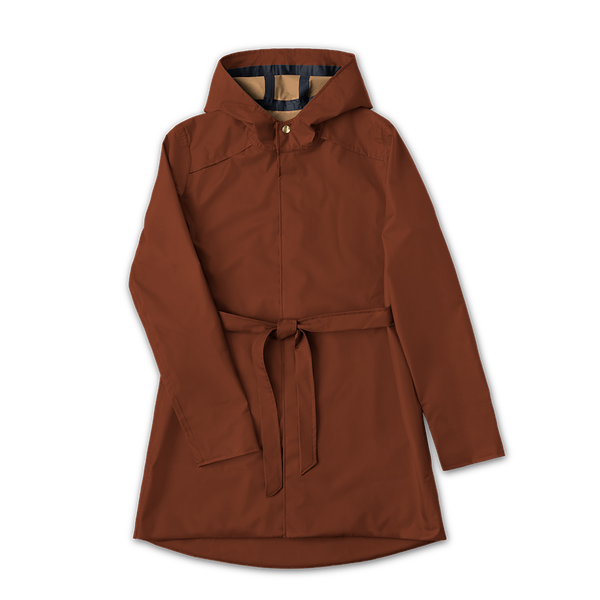 Women's Mini-Trench Rain Coat - Sumac