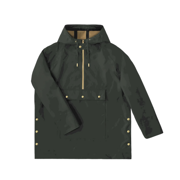 Men's Anorak Rain Coat - Obsidian