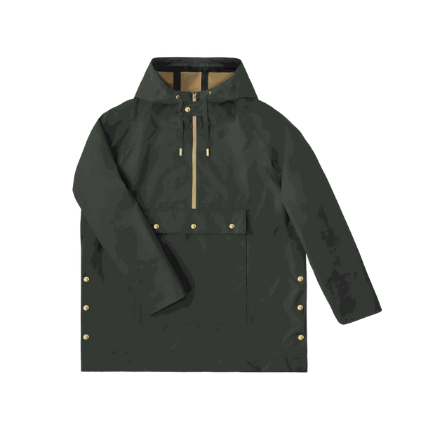 Men's Anorak Rain Coat - Obsidian