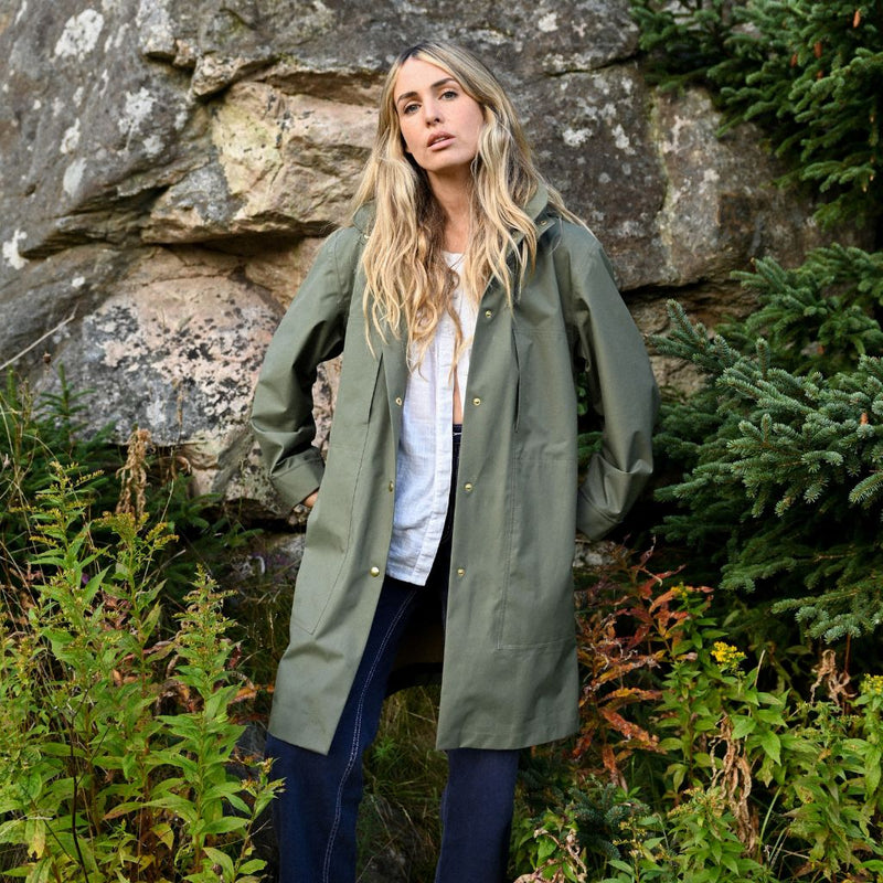 Women's Daily Rain Coat - Pine