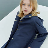 Youth Balmacaan Raincoat - Inkberry
