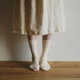 Wool Cotton Boots Socks - Ivory