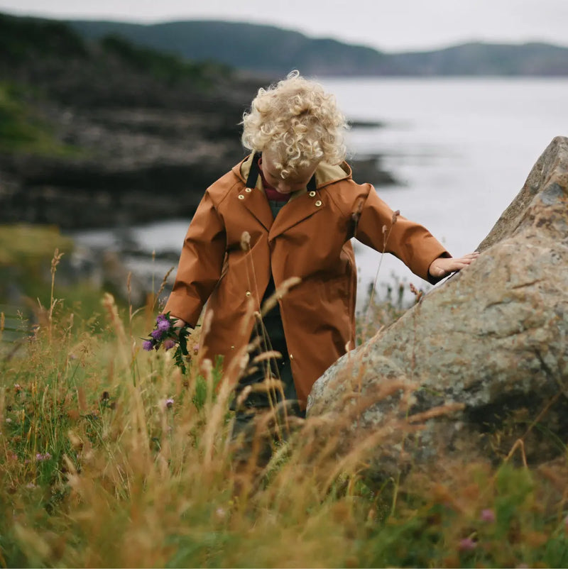 Midi Rain Coat - Rust