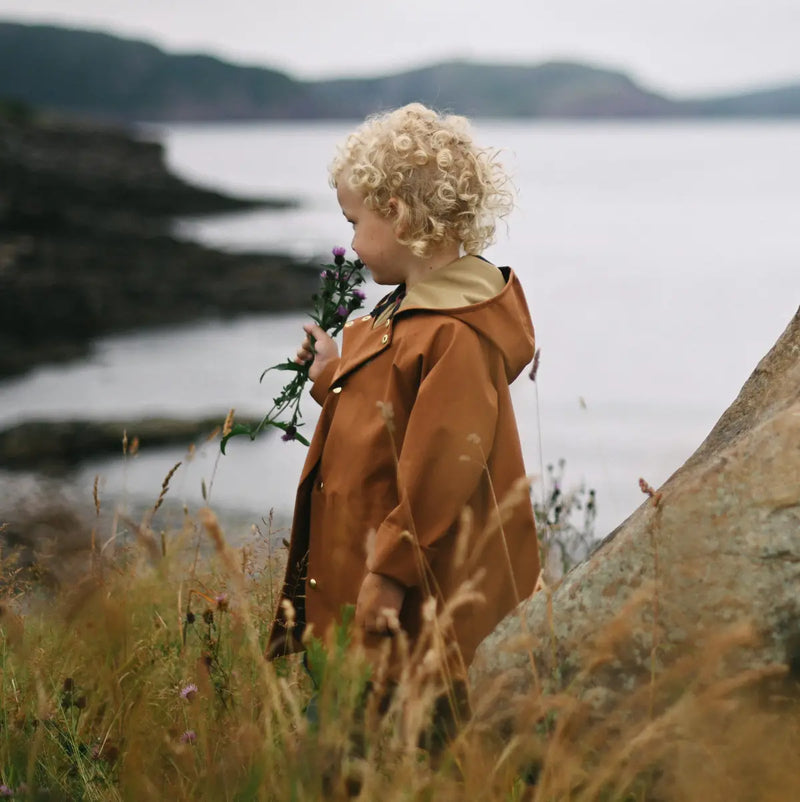 Midi Rain Coat - Rust