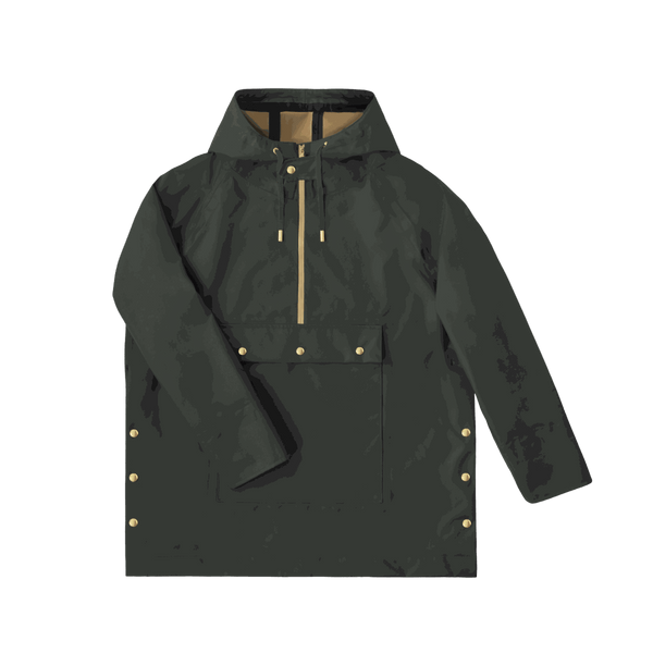 Women's Anorak Rain Coat - Obsidian