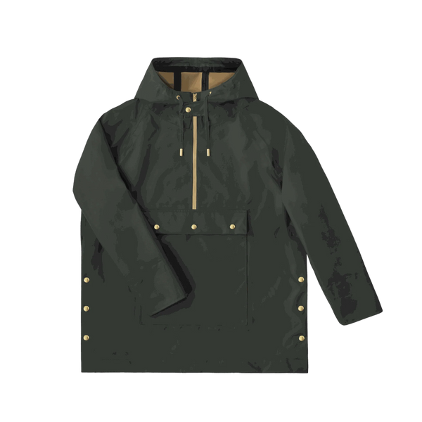 Women's Anorak Rain Coat - Obsidian