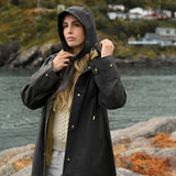 Women's Waterproof Poncho - Obsidian - Sample