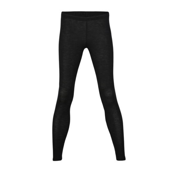 Women's Merino Wool & Silk Leggings - Obsidian