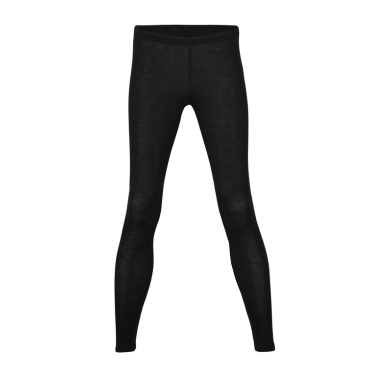 Women's Merino Wool & Silk Leggings - Obsidian